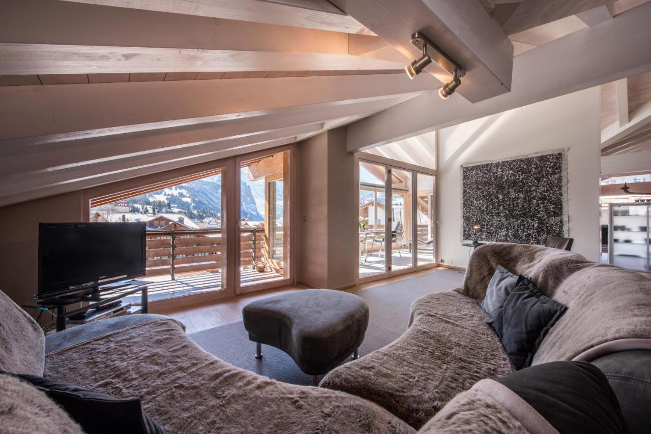 Chalet Schneehoren Penthouse Wengen Kültér fotó