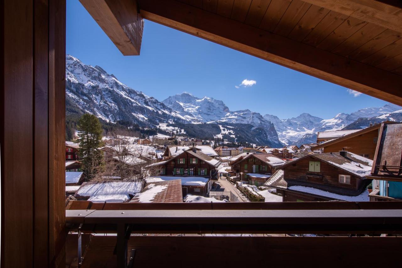 Chalet Schneehoren Penthouse Wengen Kültér fotó